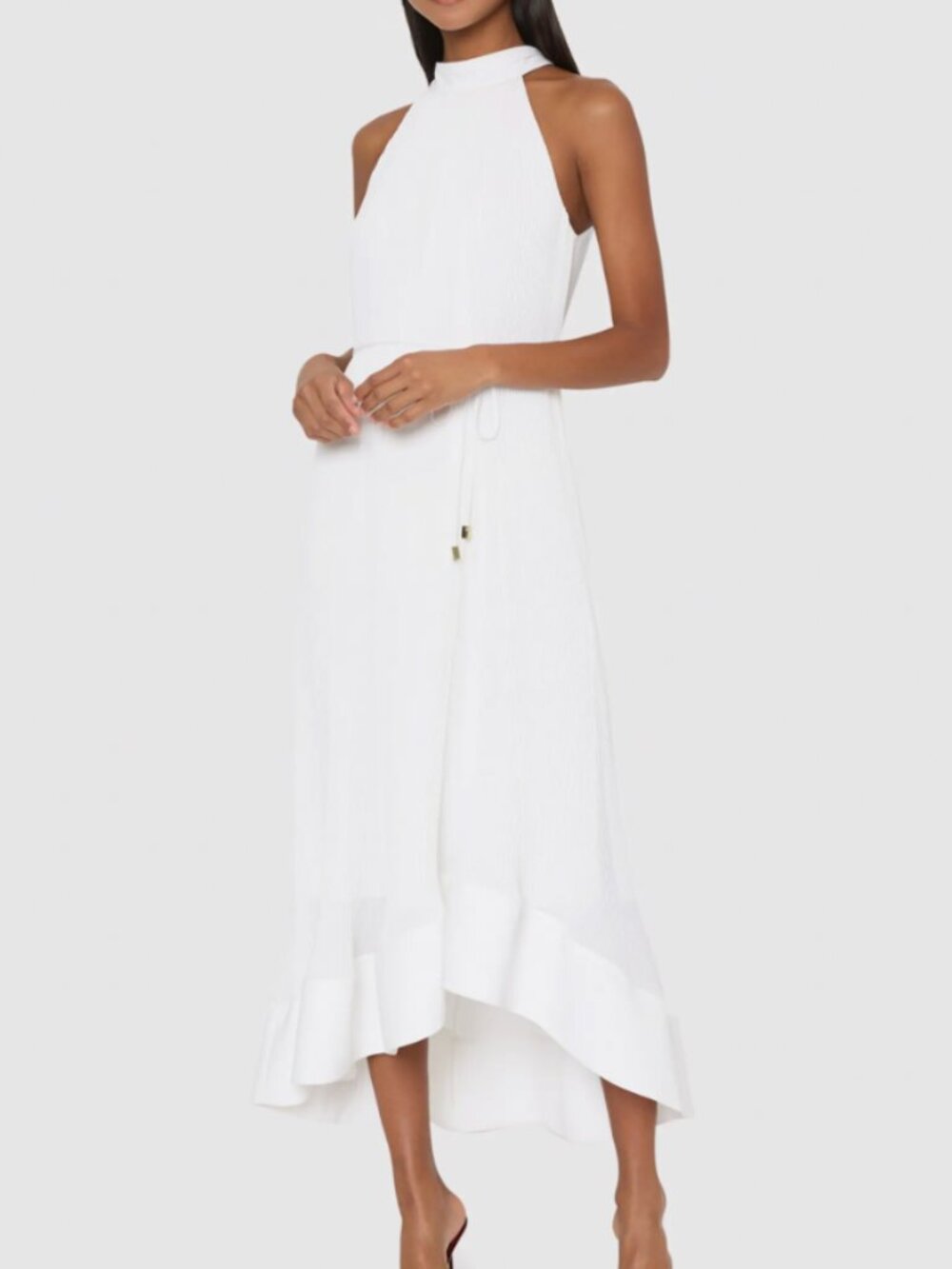 NWT Milly Nalani Midi Dress 2/4/10 White Halter Cocktail Sleeveless High-Low